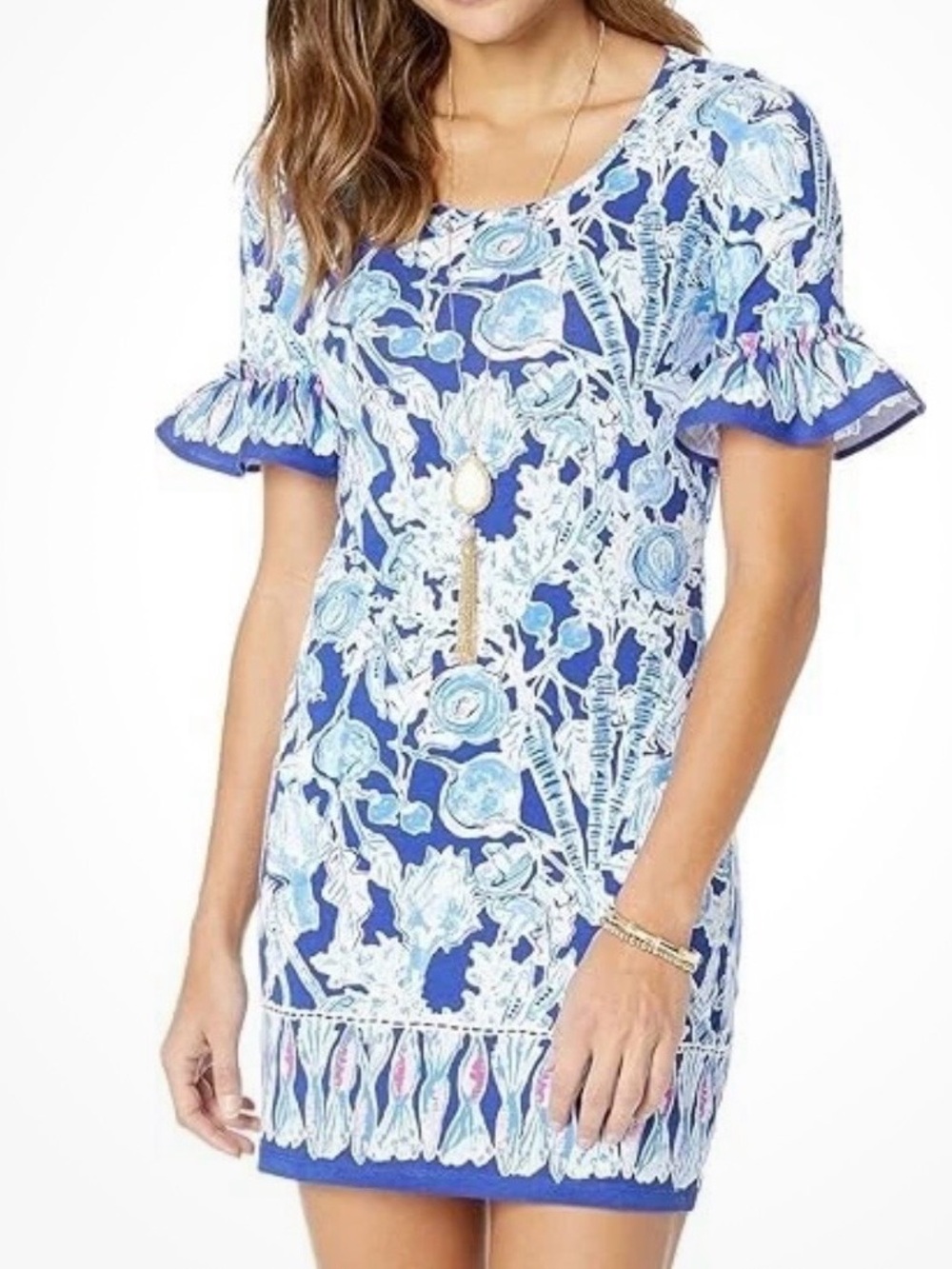 Lilly Pulitzer JAYDEN Dress with Ruffled Sleeves (S)